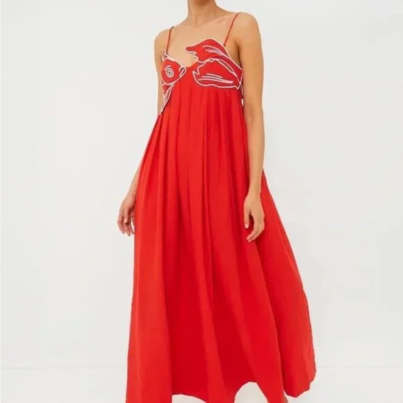 FARM Rio | Dresses | Nwt Farm Rio Red Fish Top Maxi Dress | Poshmark